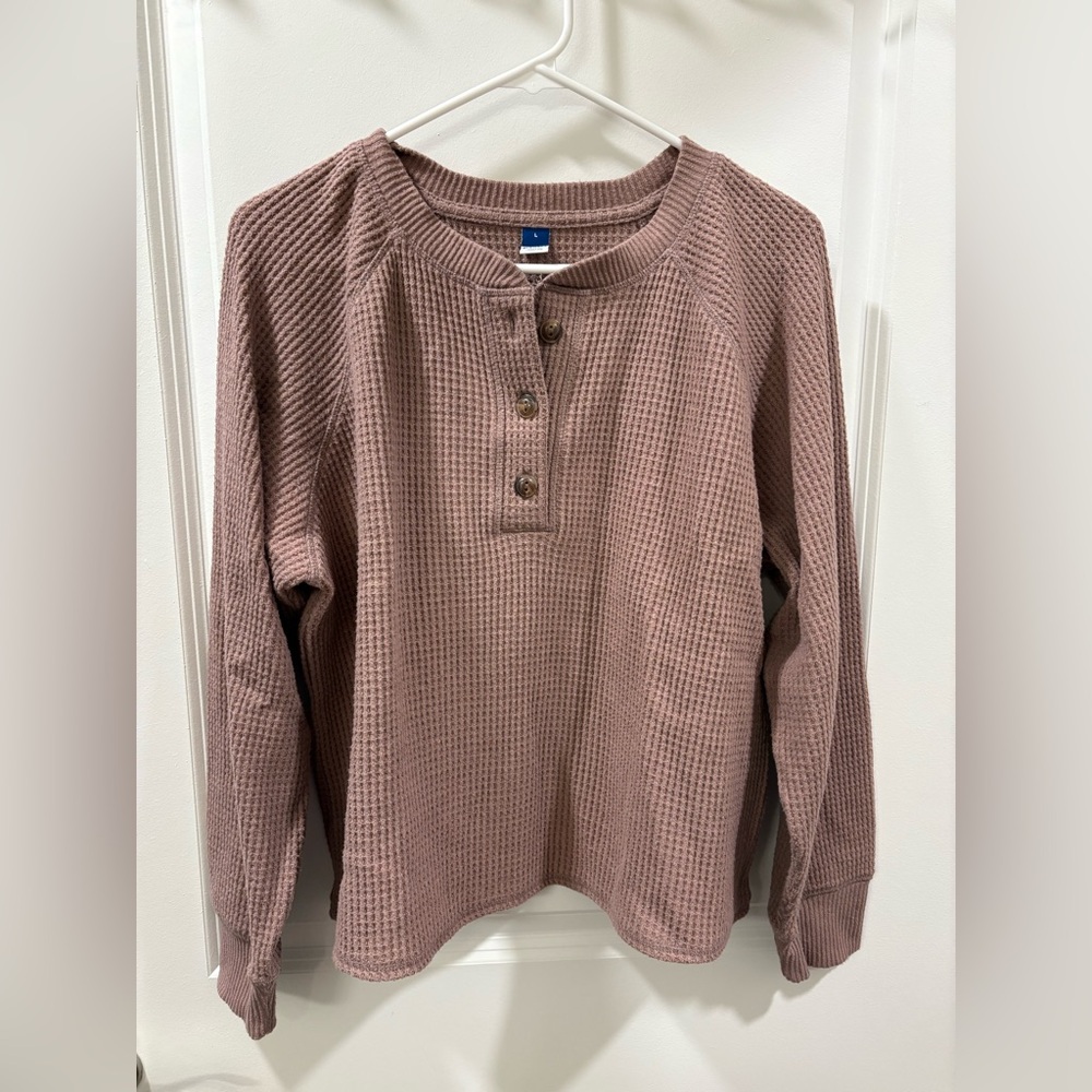 Old Navy Waffle Knit Henley Shirt